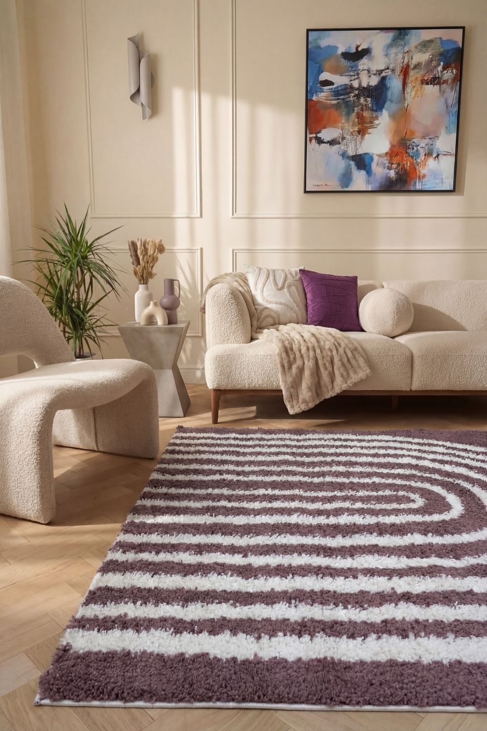 Moodi Shaggy Purple Velvetine Rug