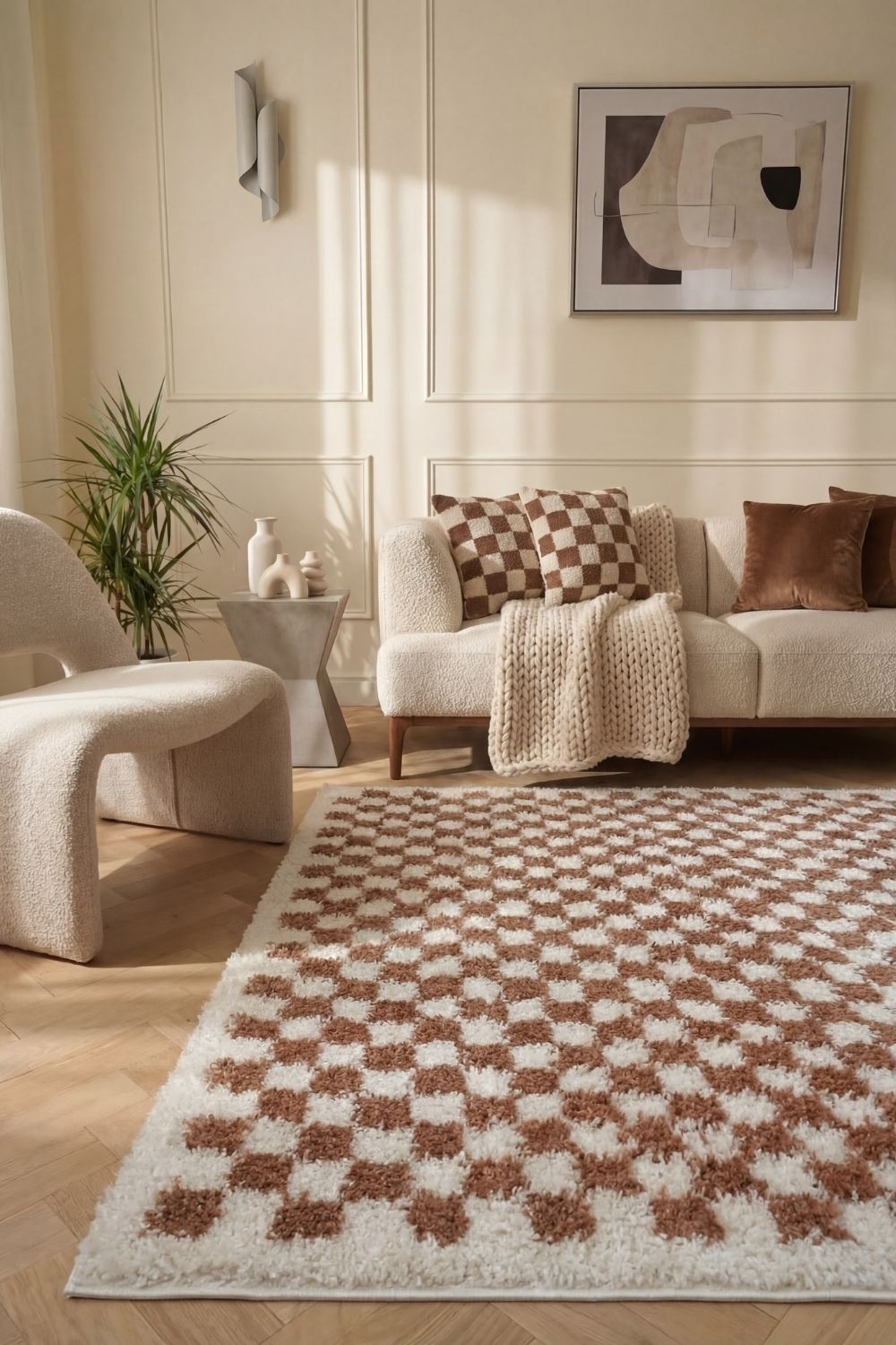 Moodi Shaggy Terra Pixelate Rug