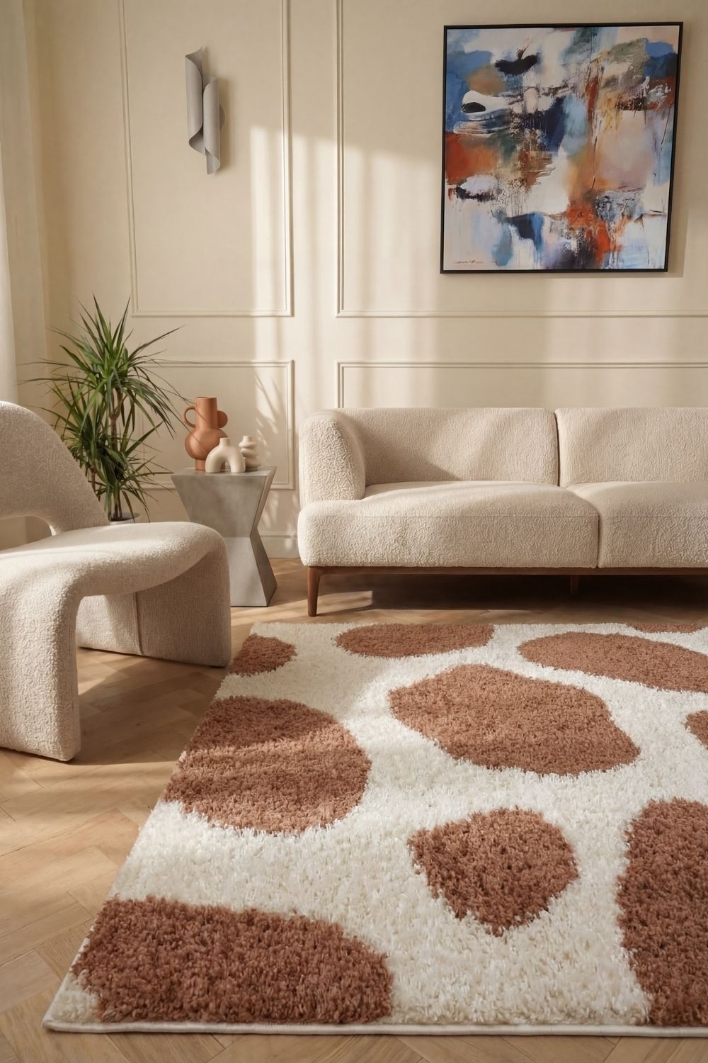 Moodi Shaggy Terra Froth Rug