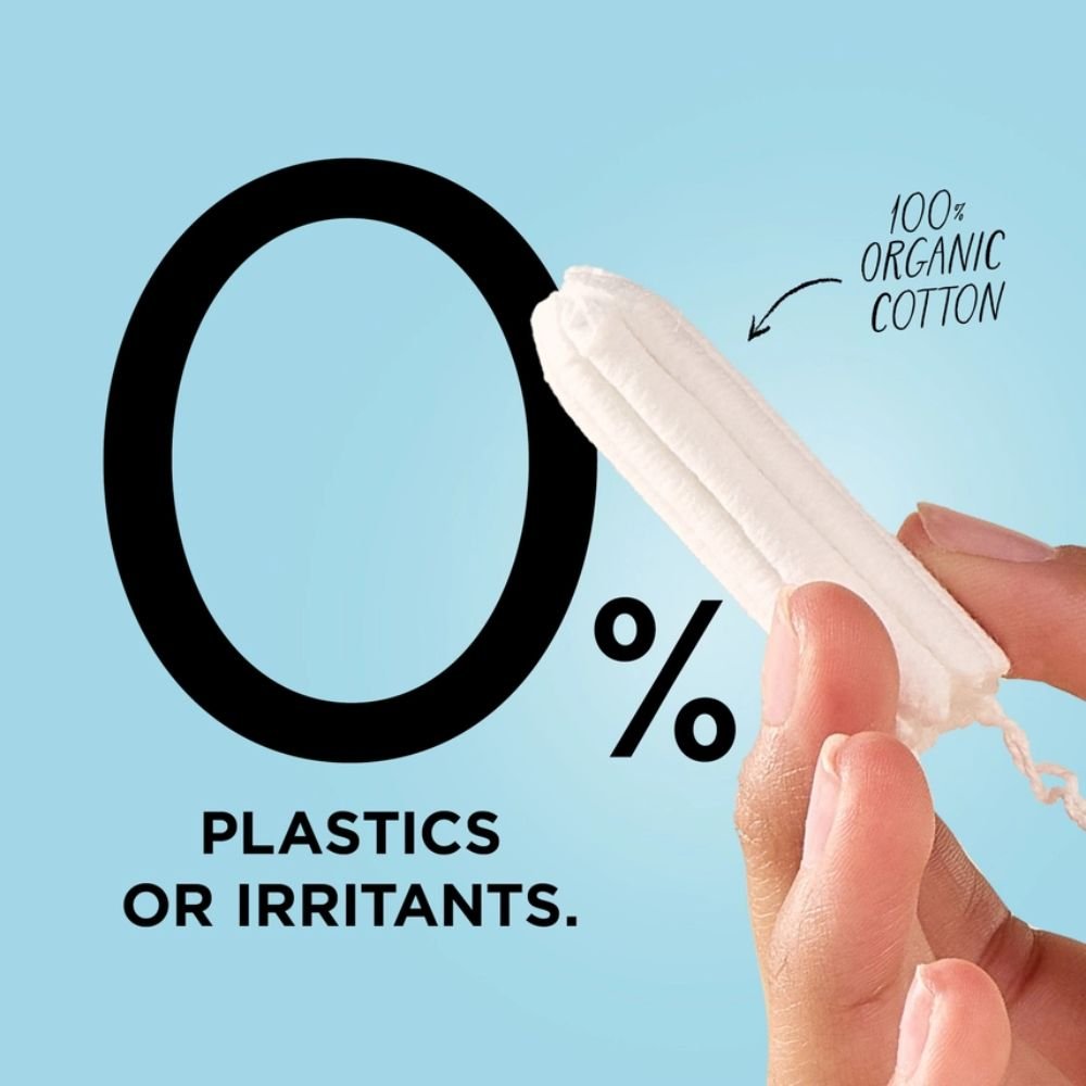 Mooncup Organic Cotton Non-Applicator Tampons Light Regular – 18 Pack Plastic-Free