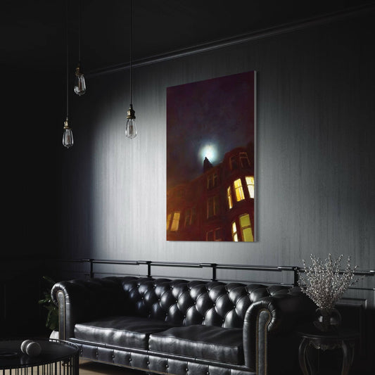 A Moonlit Tenement | Statement Interior Wall Art from Scotland