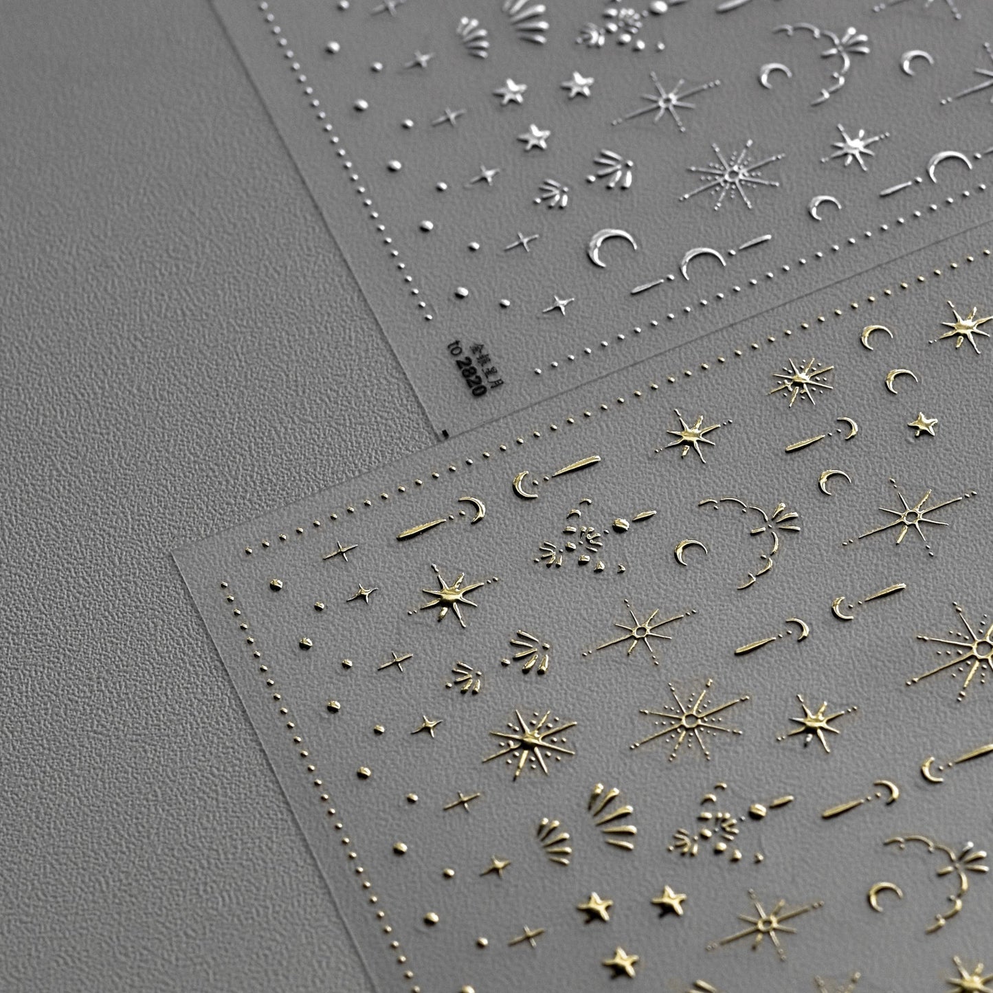 Hello Claws | Moon And Star Gold Silver Nail Deco Sticker
