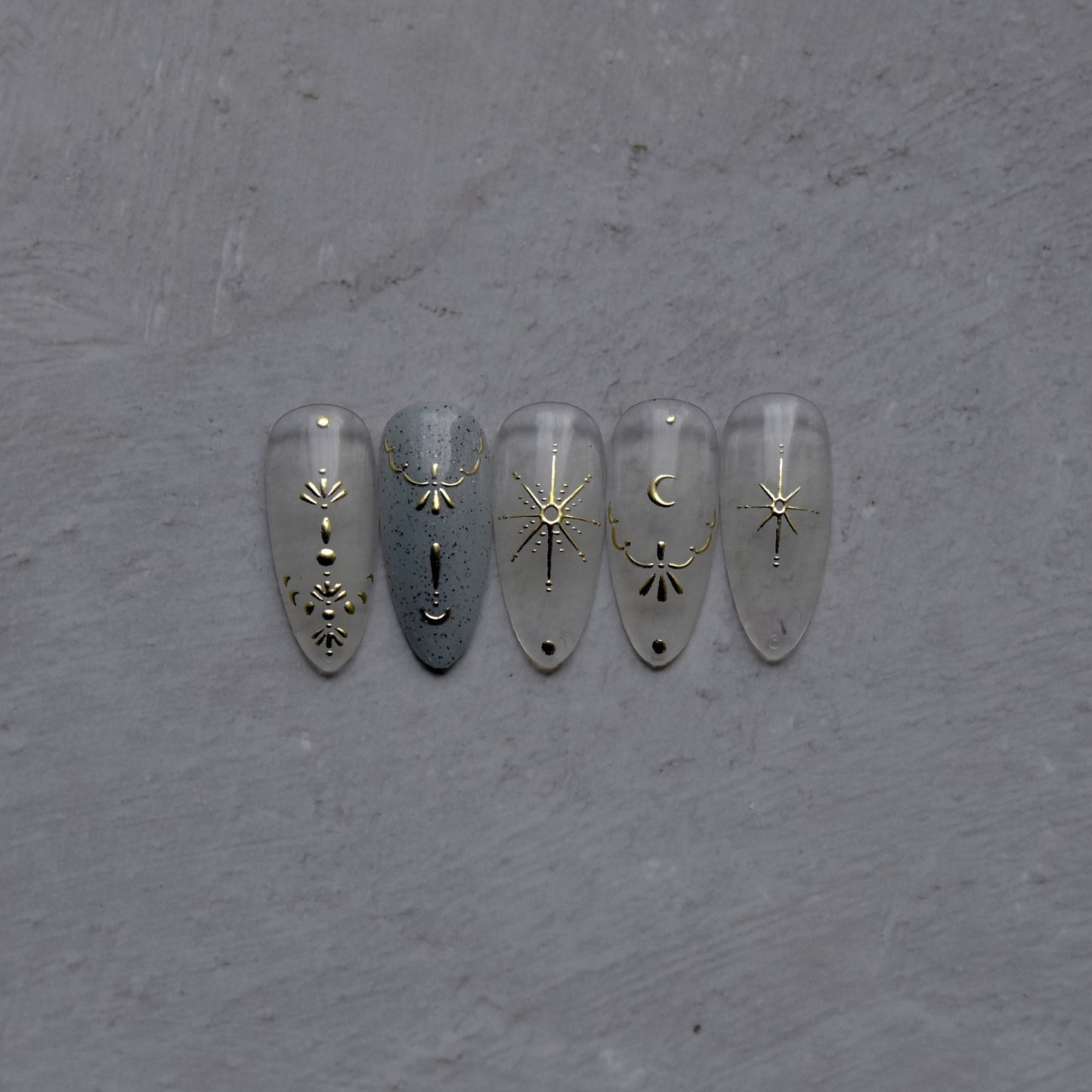 Hello Claws | Moon And Star Gold Silver Nail Deco Sticker