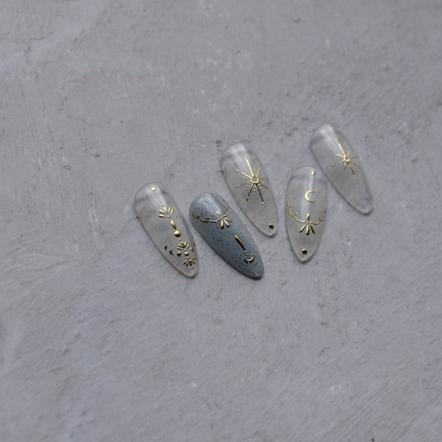 Hello Claws | Moon And Star Gold Silver Nail Deco Sticker