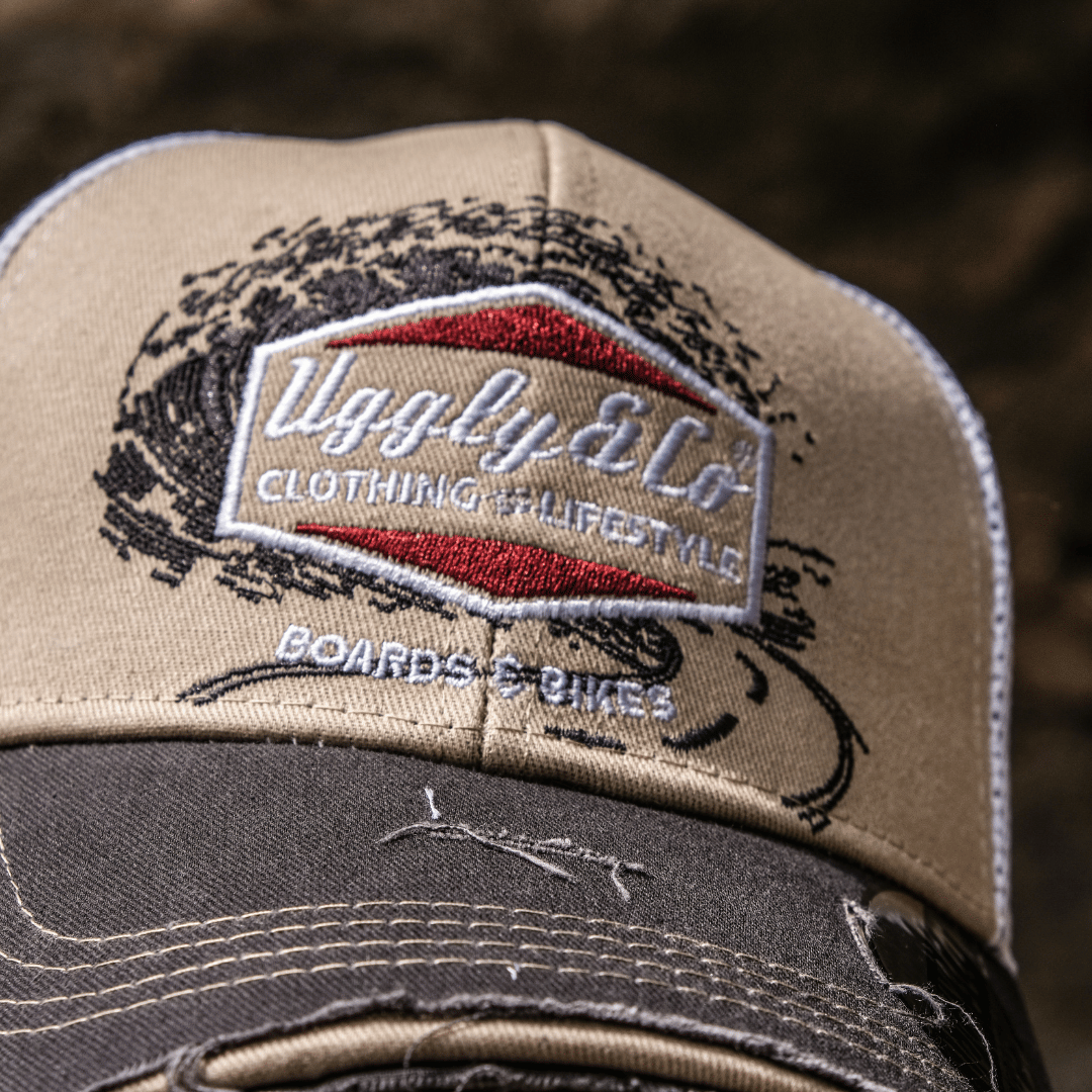 Beige Surf Diamond Trucker Hat