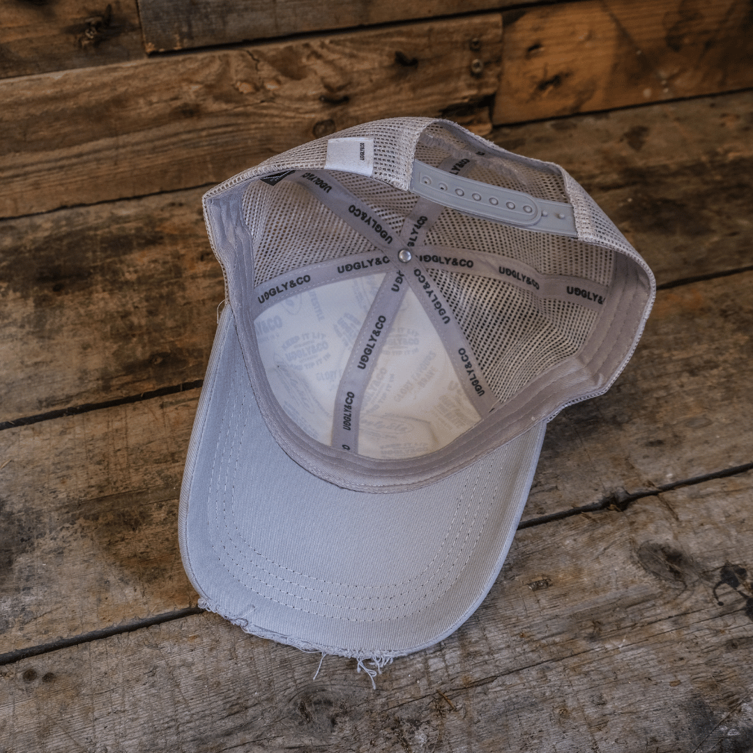 Silver & Grey Diamond Trucker Hat