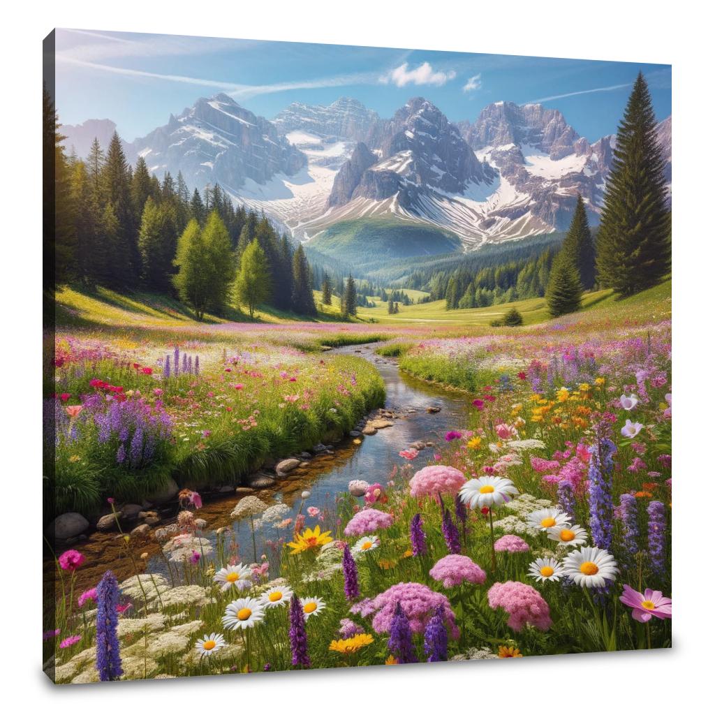 Alpine Meadow Bloom Canvas