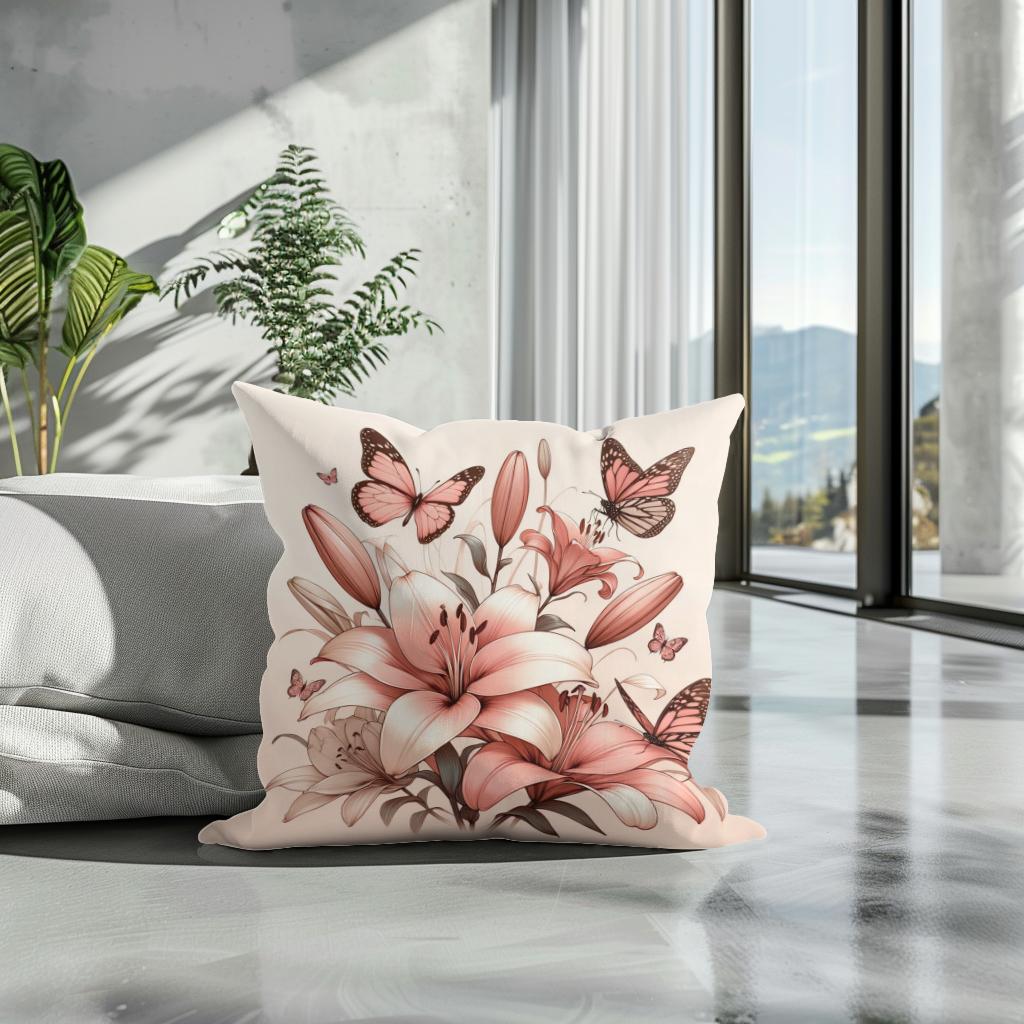 Blush Lily Whispers Cotton Cushion