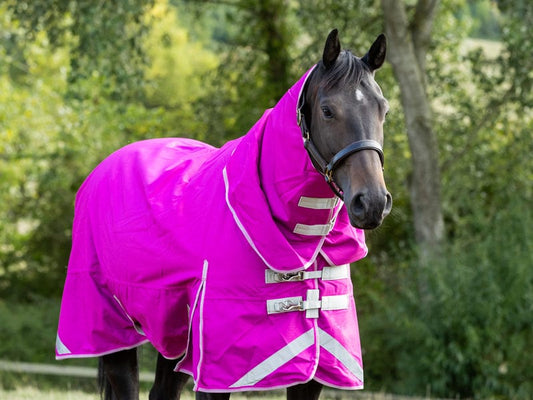 100g Detachable Neck Turnout Rug - Mulberry