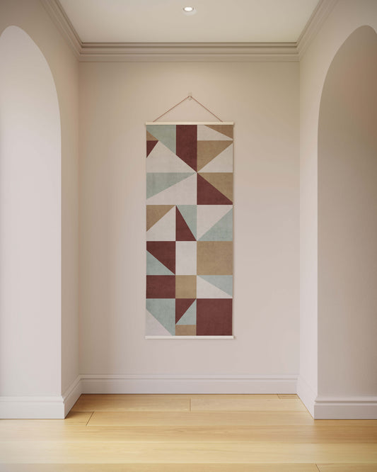 Geometric Triangle & Square Tapestry