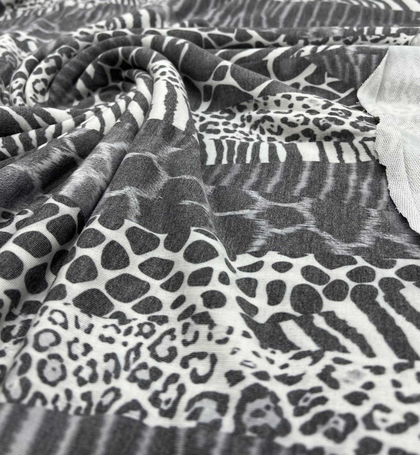 Multi Animal French Terry Loopback Fabric