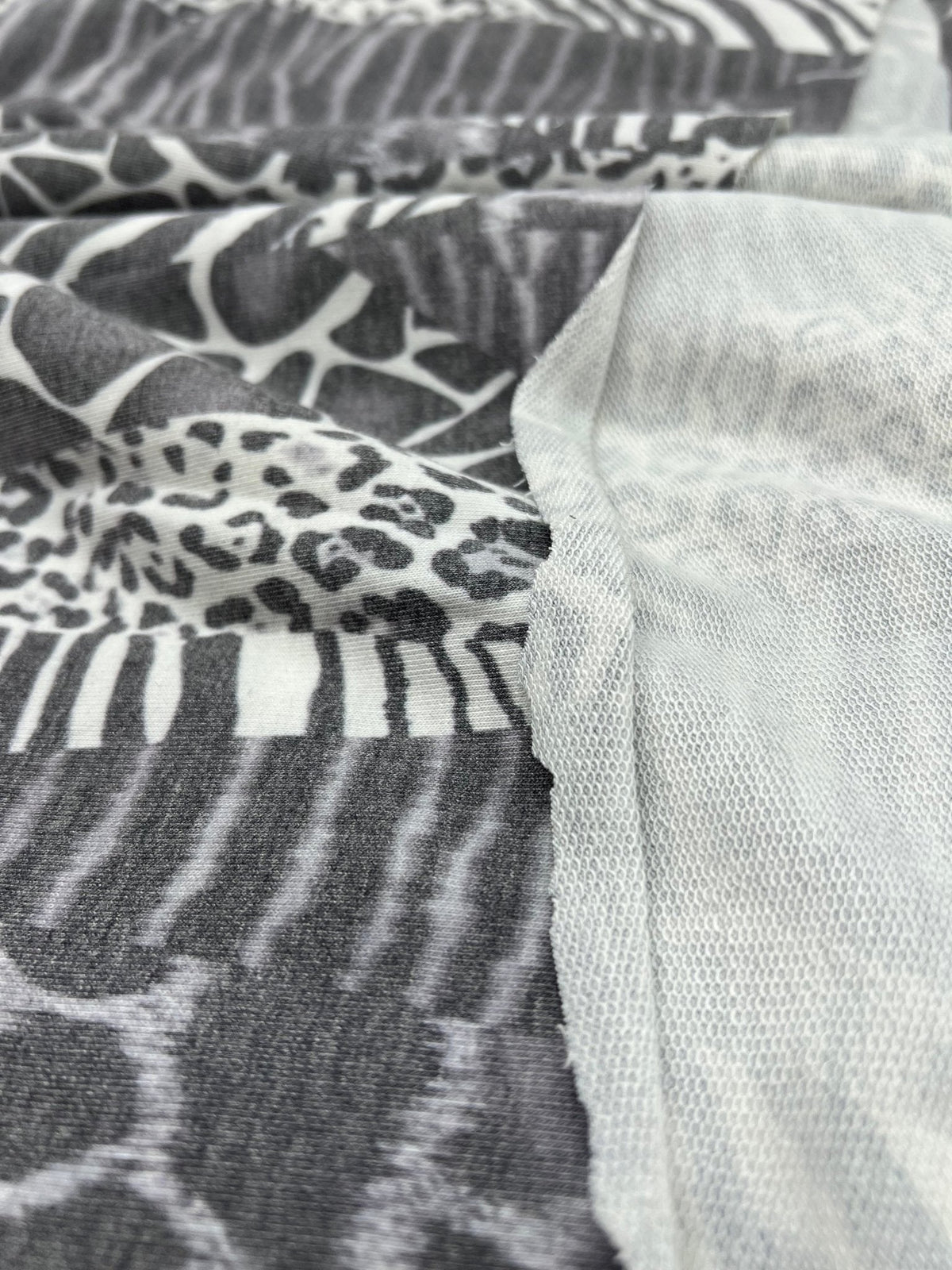 Multi Animal French Terry Loopback Fabric