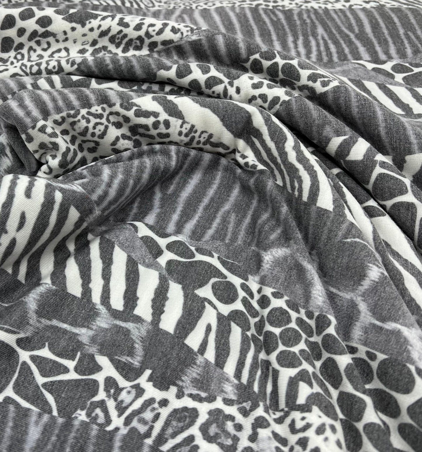 Multi Animal French Terry Loopback Fabric