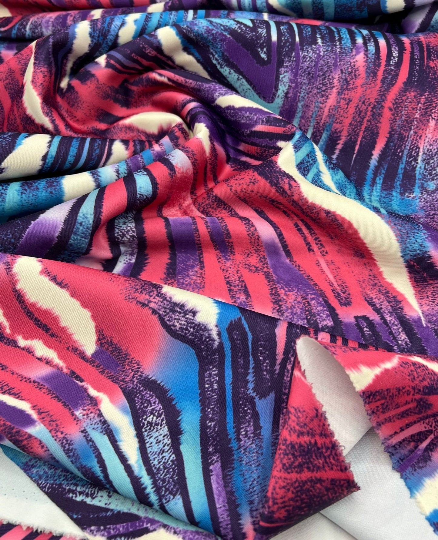 Multi Animal Plain Scuba Fabric