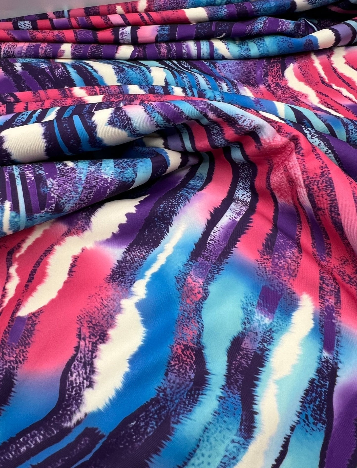Multi Animal Plain Scuba Fabric