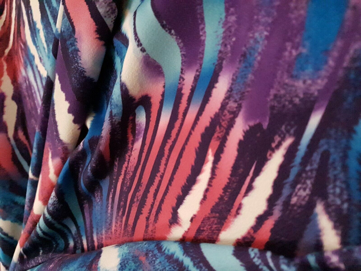 Multi Animal Print Lightweight Jersey Crepe Fabric 4 Way Stretch