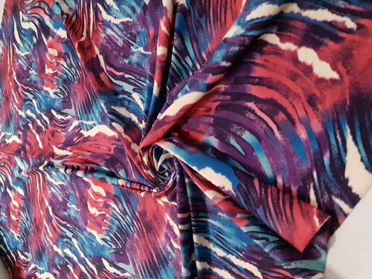 Multi Animal Print Lightweight Jersey Crepe Fabric 4 Way Stretch