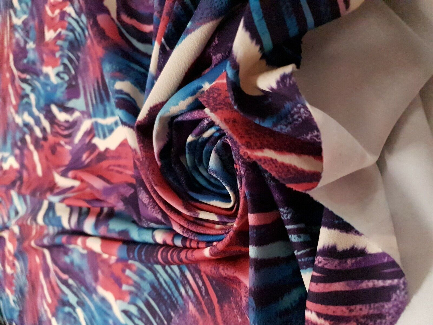 Multi Animal Print Lightweight Jersey Crepe Fabric 4 Way Stretch