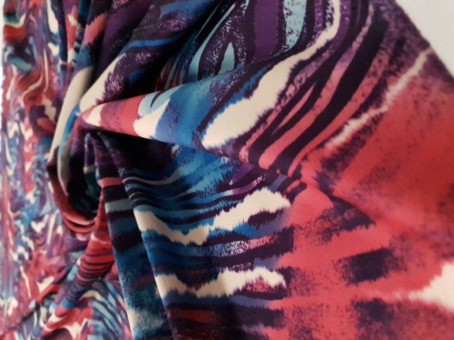 Multi Animal Print Lightweight Jersey Crepe Fabric 4 Way Stretch