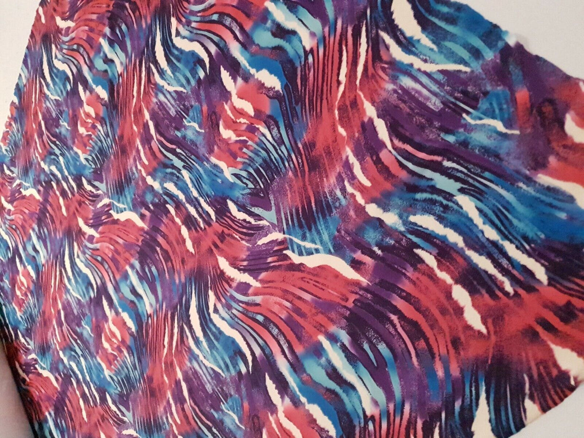 Multi Animal Print Lightweight Jersey Crepe Fabric 4 Way Stretch
