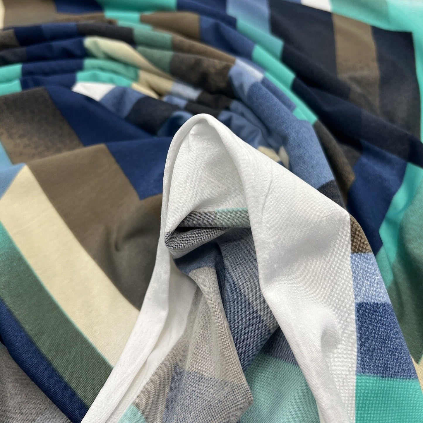 Multi Block Soft Touch Stretch Fabric