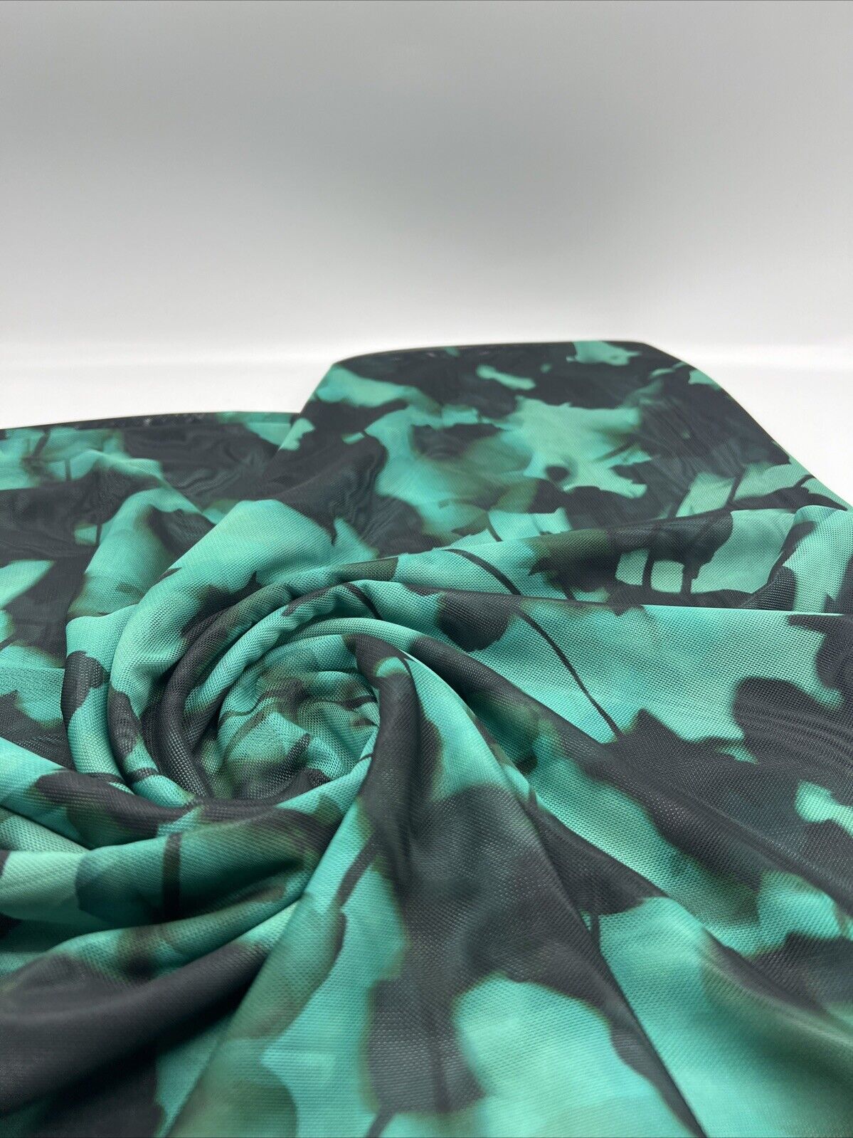 Multi Coloured Green Mesh Fabric Stretch