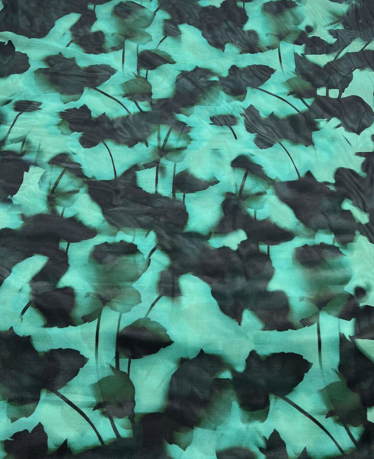 Multi Coloured Green Mesh Fabric Stretch