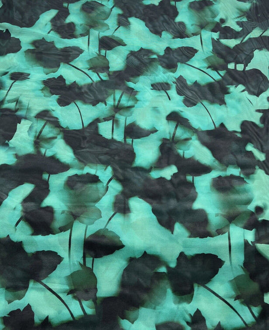 Multi Coloured Green Mesh Fabric Stretch