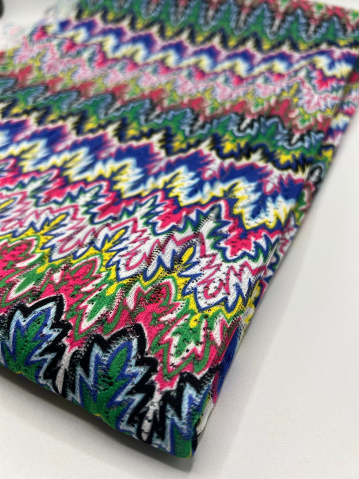 Multi Coloured Textured Net Non Stretch Woven Fabric