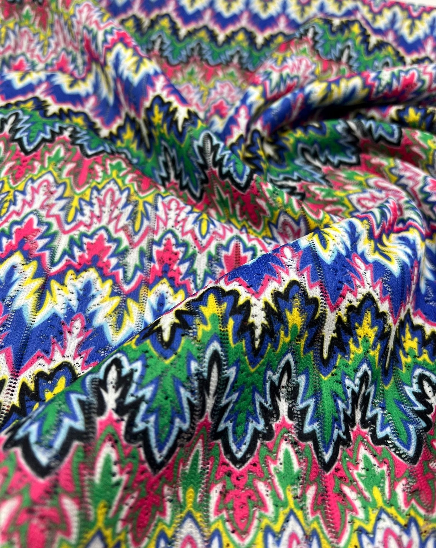 Multi Coloured Textured Net Non Stretch Woven Fabric