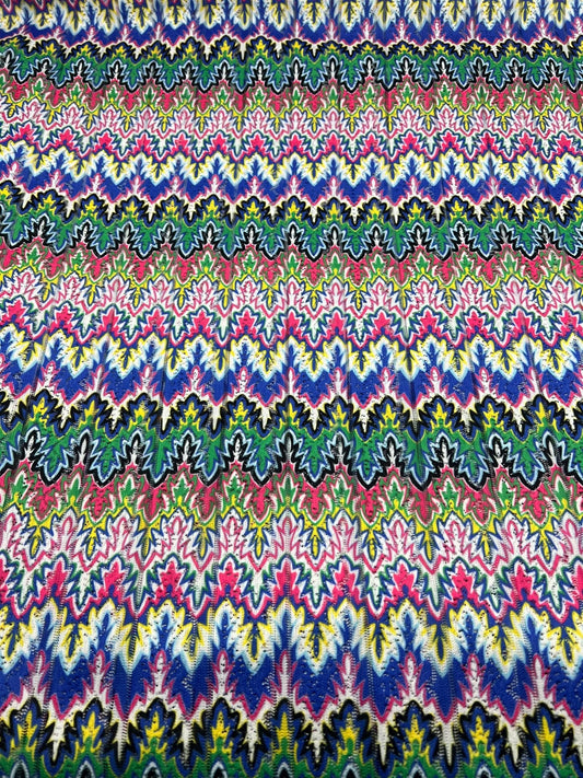 Multi Coloured Textured Net Non Stretch Woven Fabric