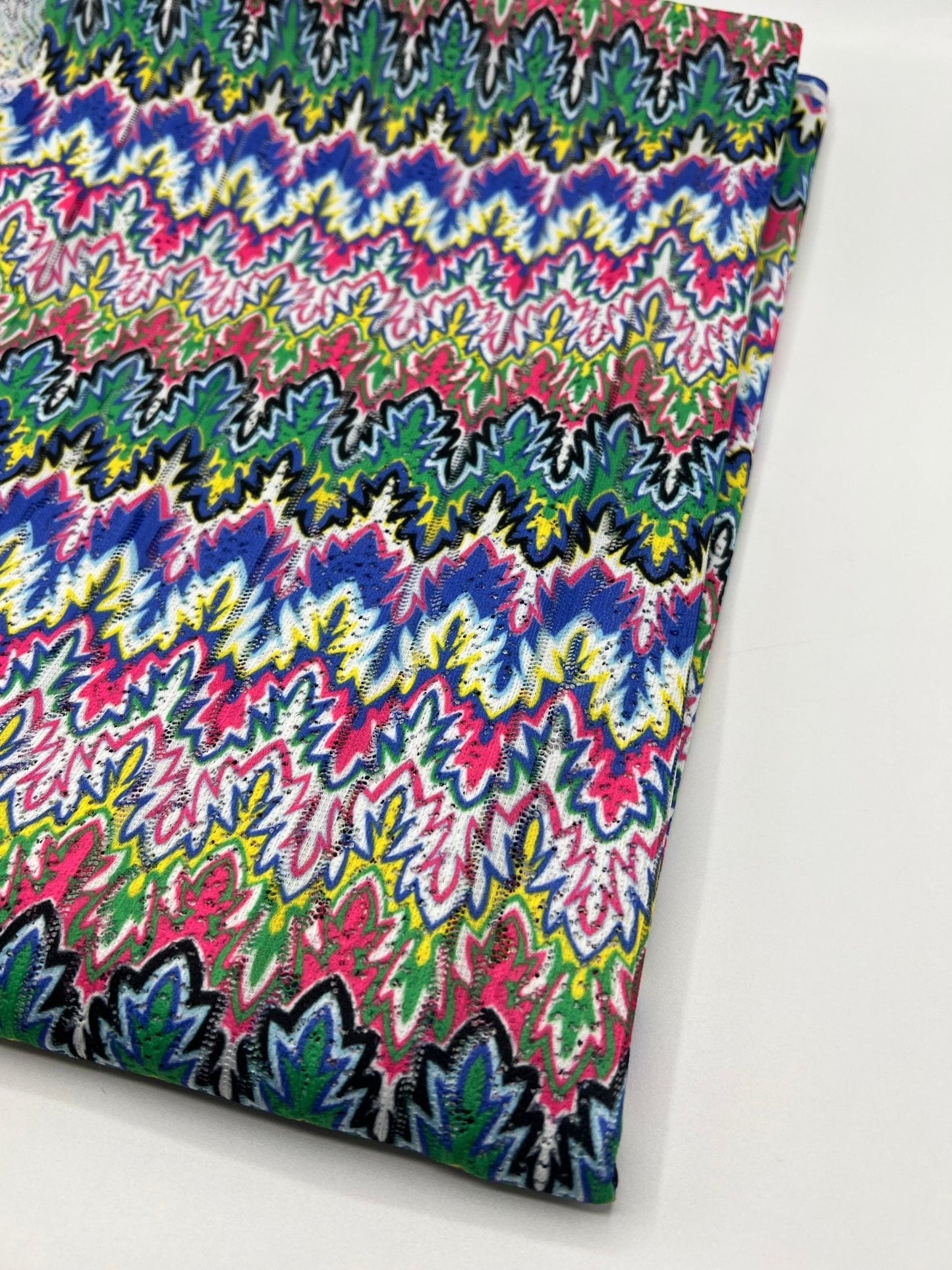 Multi Coloured Textured Net Non Stretch Woven Fabric