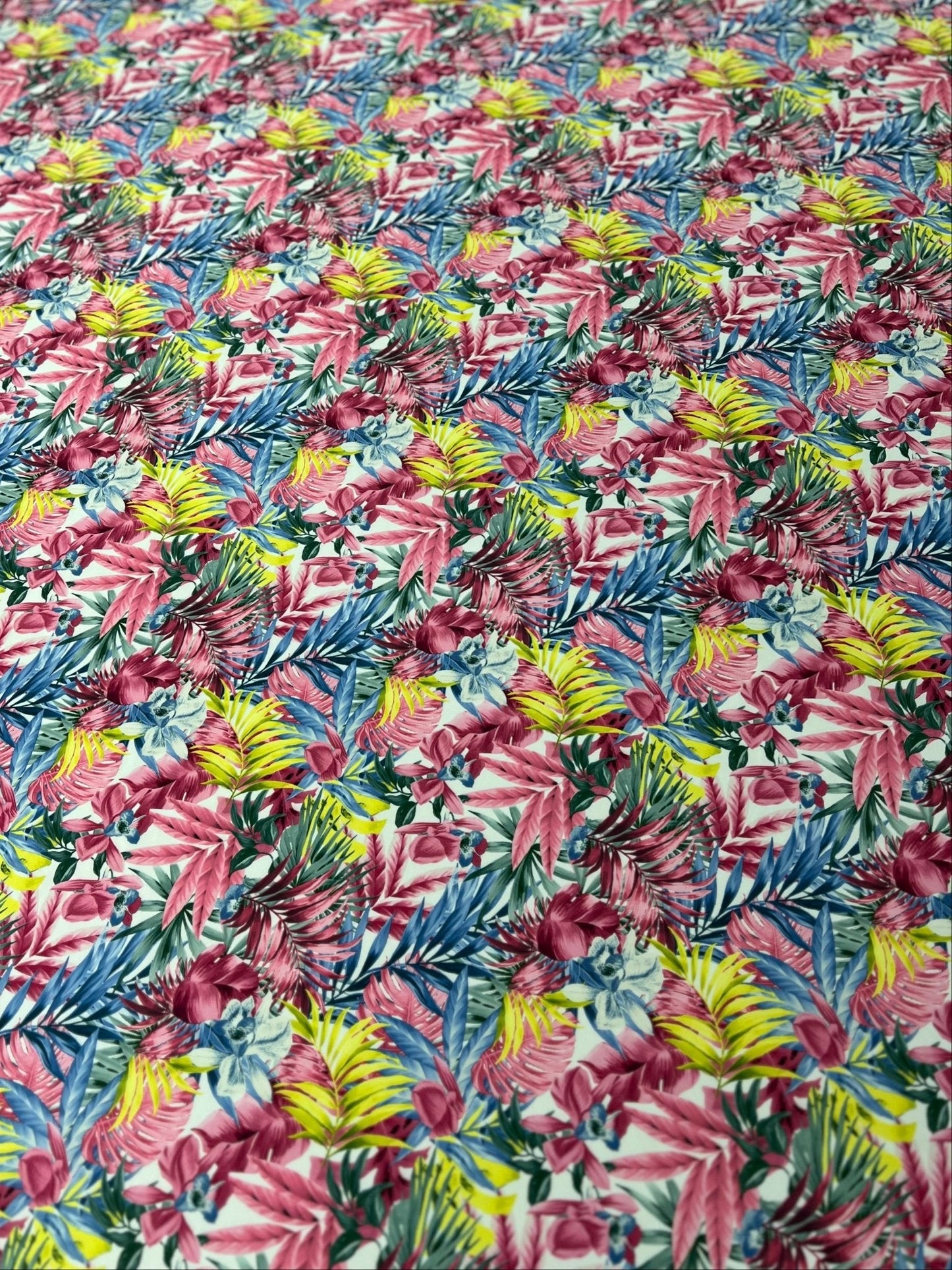 Multi Floral Plain Scuba Stretch 4 Way Stretch Jersey Fabric