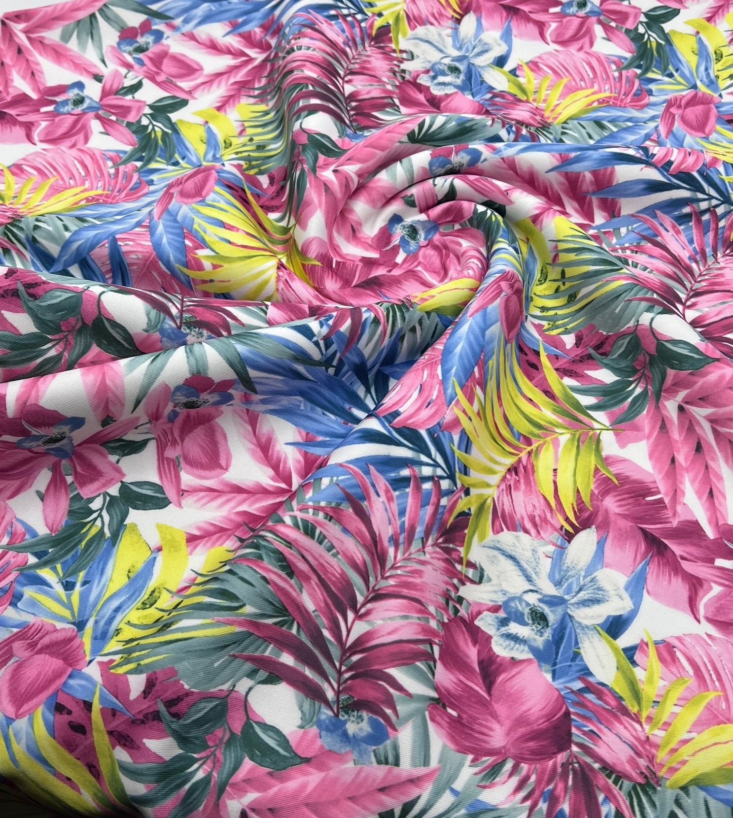 Multi Floral Plain Scuba Stretch 4 Way Stretch Jersey Fabric
