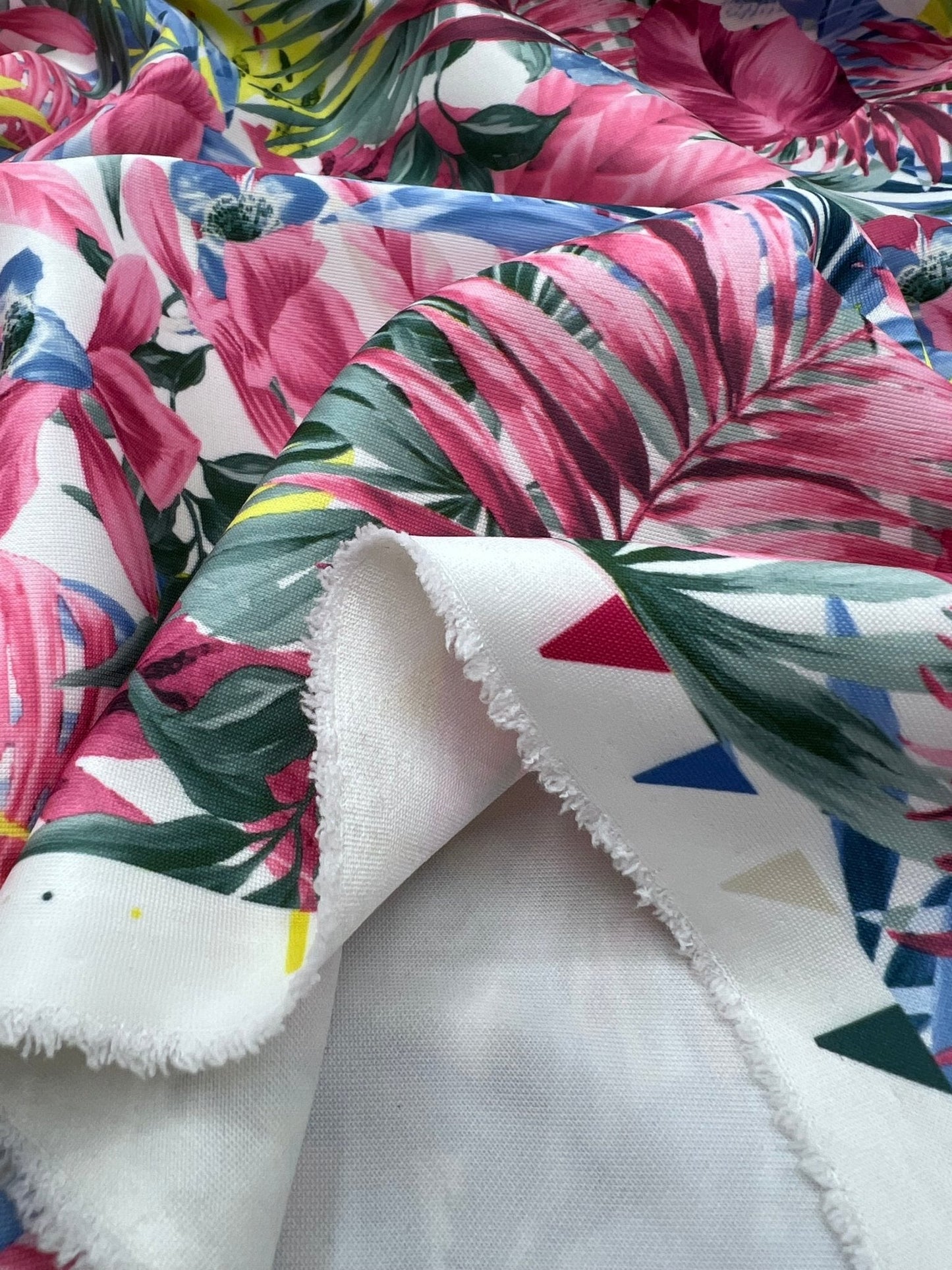 Multi Floral Plain Scuba Stretch 4 Way Stretch Jersey Fabric