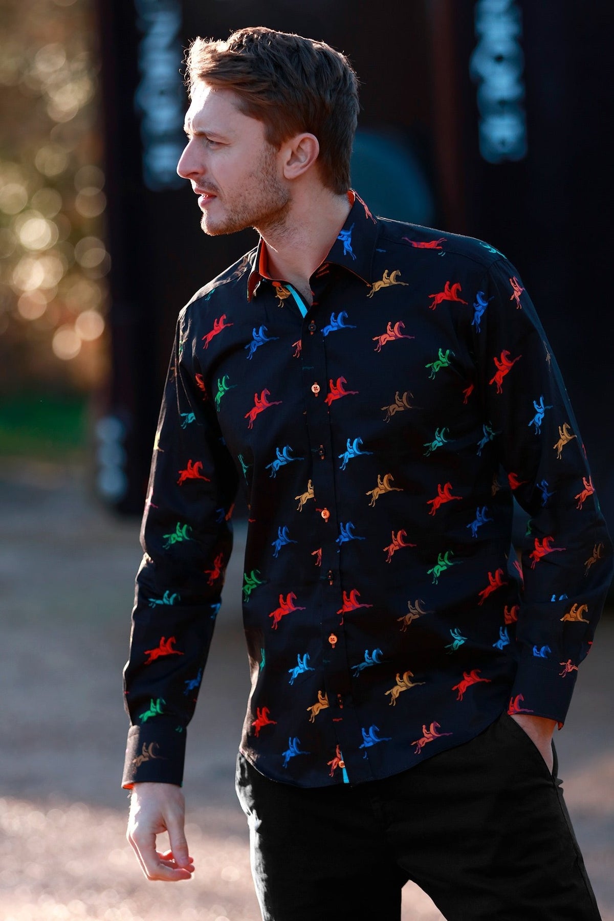 Multi Horse Rider Print Shirt