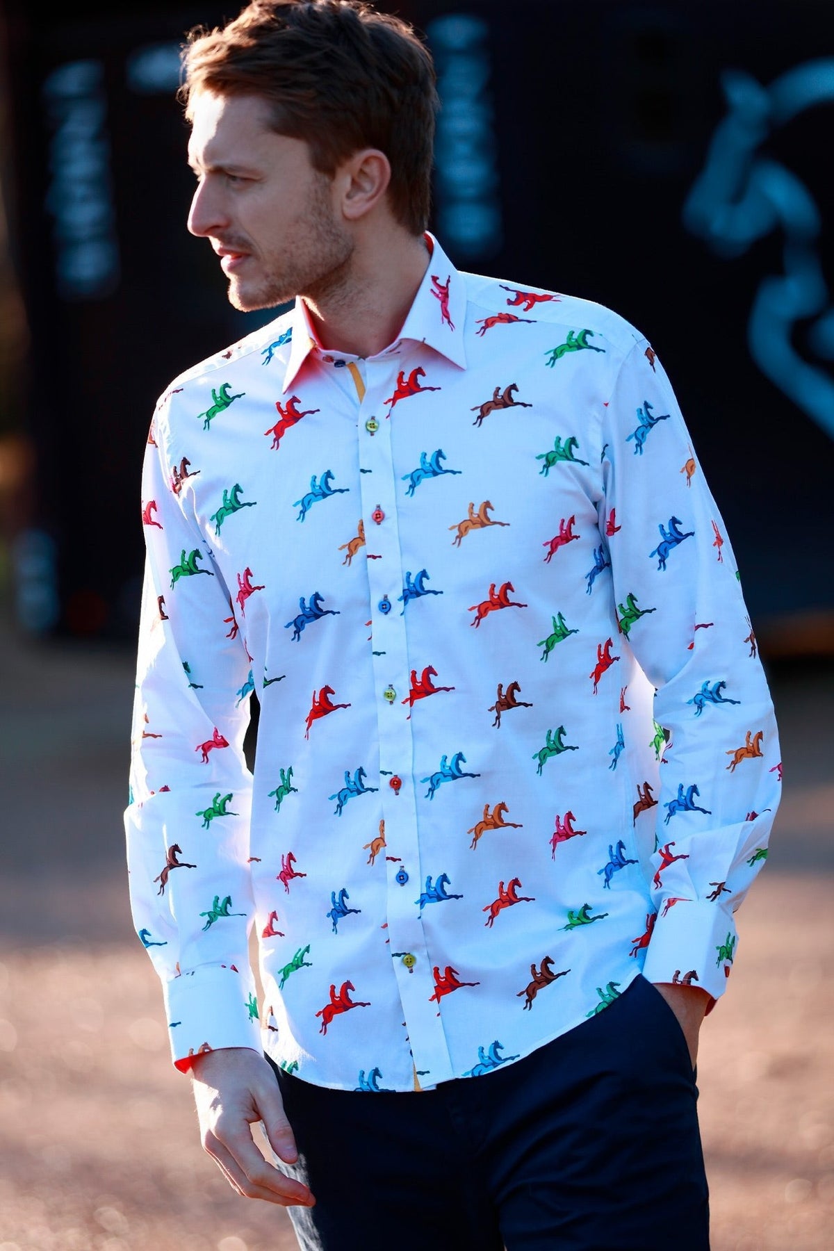 Multi Horse Rider Print Shirt