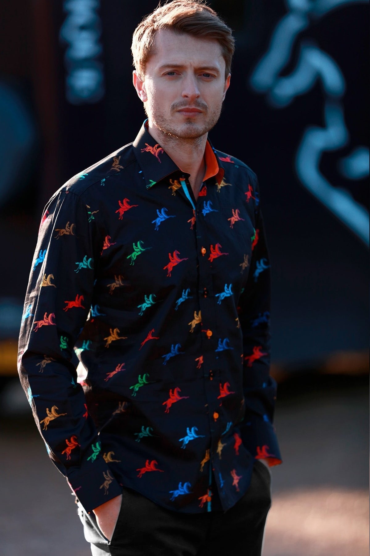 Multi Horse Rider Print Shirt
