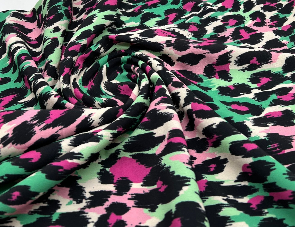 Multi Leoapard Non Stretch Woven Dress Craft Fabric