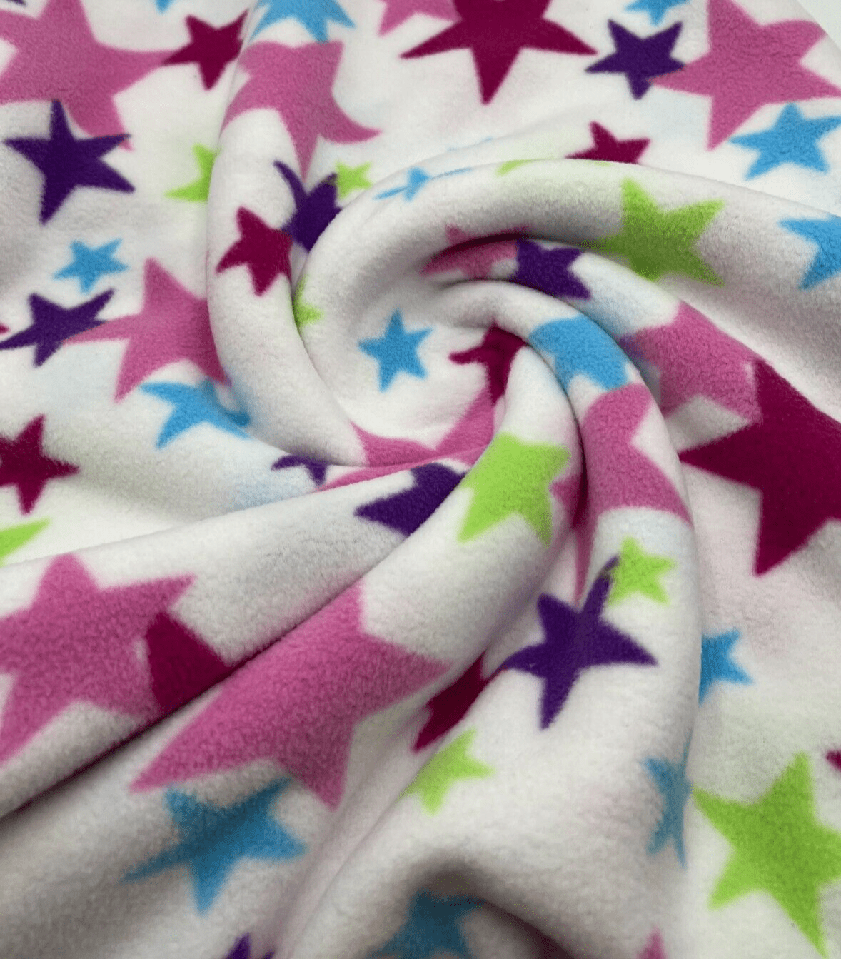 Multi Stars Printed Anti-Pil Polar Fleece Fabric Blanket Loungewear