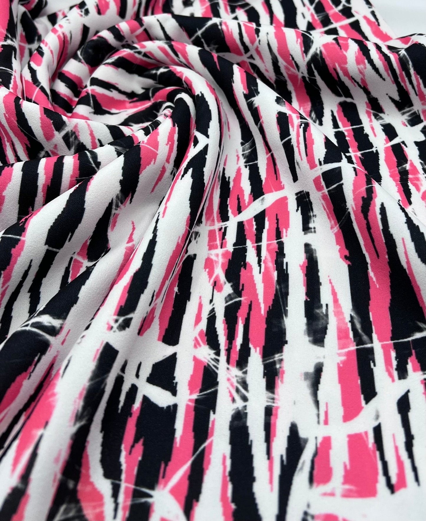 Multi Tie Dye Printed Scuba Crepe Jersey Fabric 4 Way Stretch