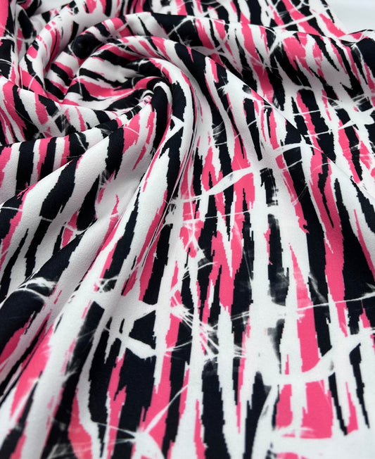 Multi Tie Dye Printed Scuba Crepe Jersey Fabric 4 Way Stretch