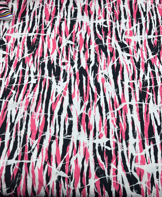 Multi Tie Dye Printed Scuba Crepe Jersey Fabric 4 Way Stretch