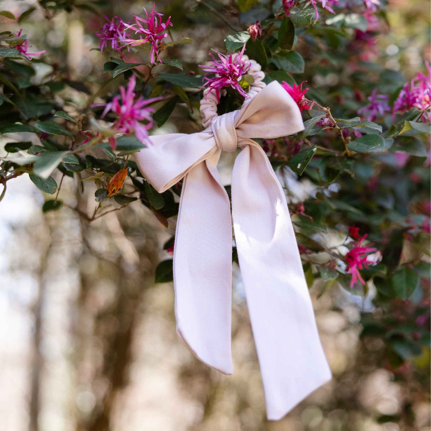 Multi-Use Organic Cotton Satin Bow Scrunchie – Violet Ice