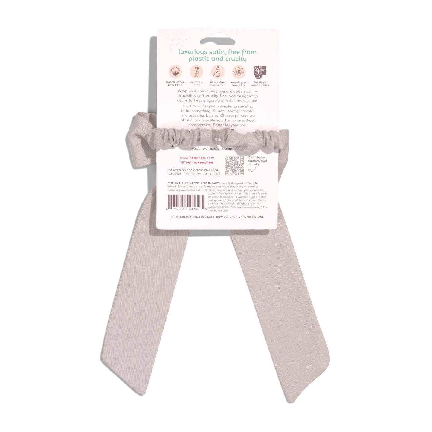 Multi-Use Satin Bow Scrunchie – Organic Cotton 3-in-1