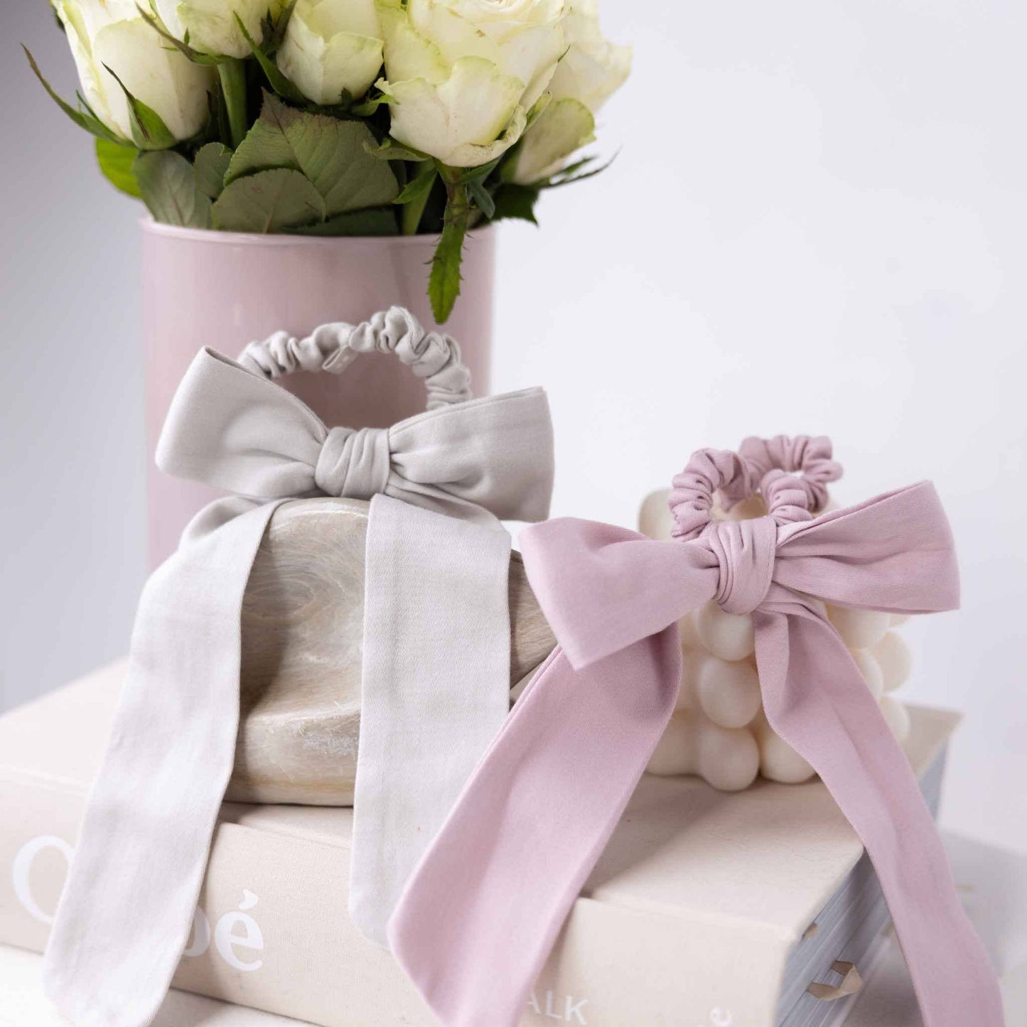 Multi-Use Satin Bow Scrunchie – Organic Cotton 3-in-1