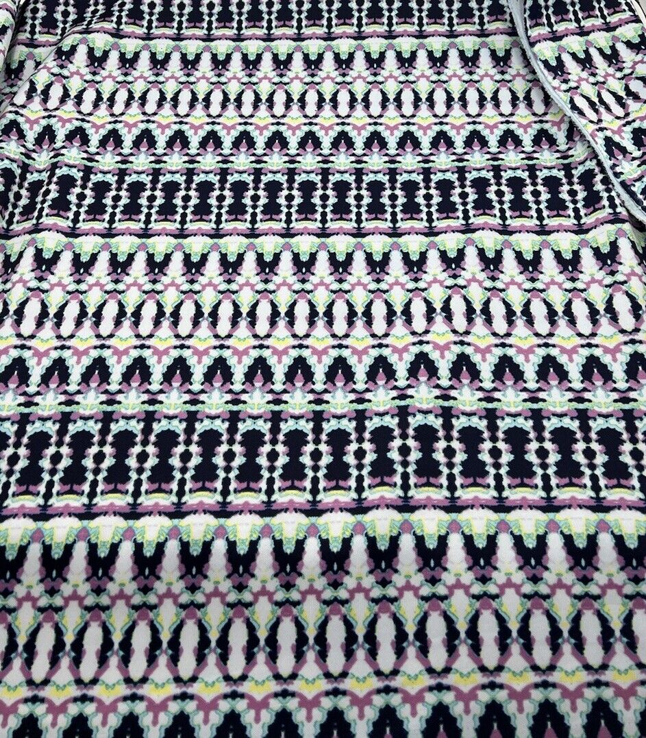 Multi Zig Zag Printed Plain Scuba 4 Way Stretch Jersey Fabric