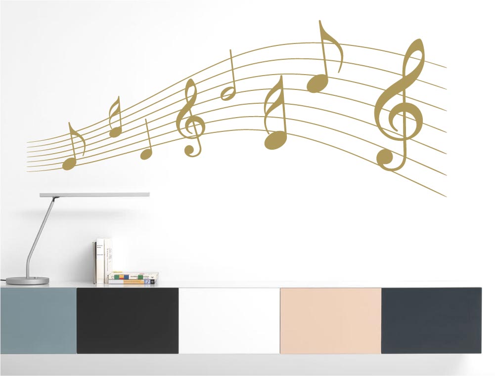 Music Notes Wall Sticker – Musical Wall Art Studio Decor