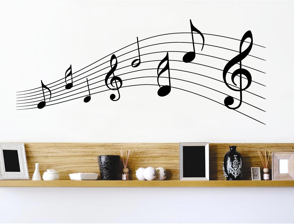 Music Notes Wall Sticker – Musical Wall Art Studio Decor