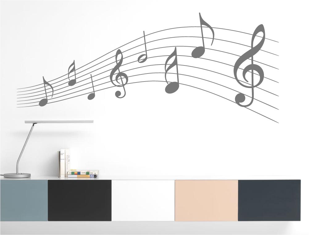 Music Notes Wall Sticker – Musical Wall Art Studio Decor